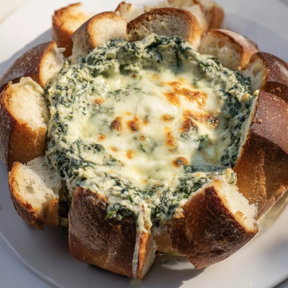 Creamy Spinach Dip Sourdough
