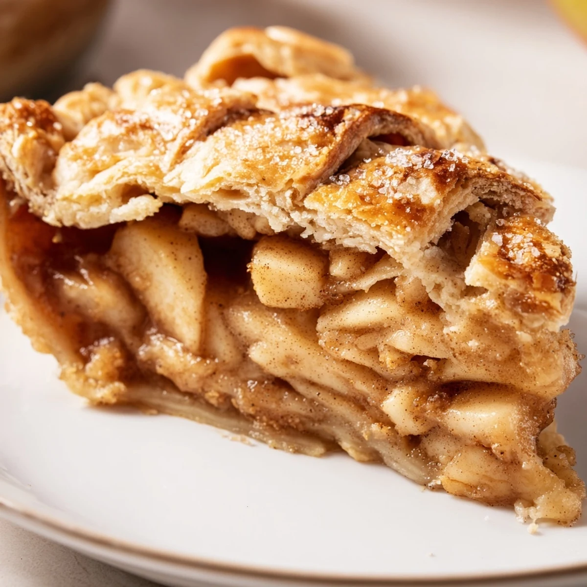 Whole Spiced Apple Pie with crimped crust and visible steam vents, baked to perfection with brown sugar and tart apple filling.