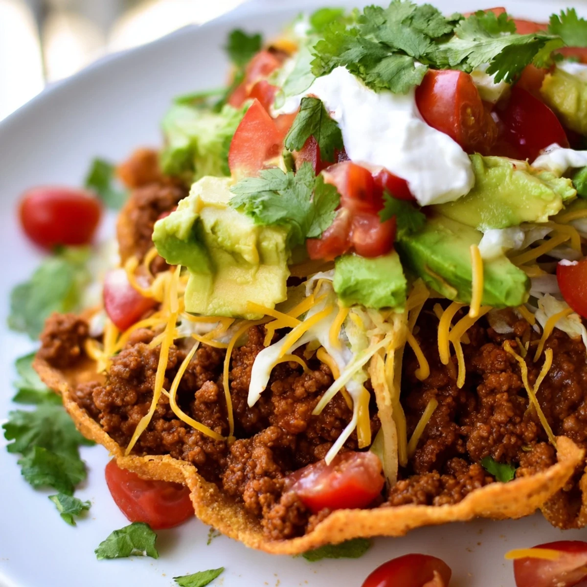 Golden, crunchy tostadas piled high with savory beef, melty cheese, and fresh toppings for a vibrant family-friendly weeknight meal.