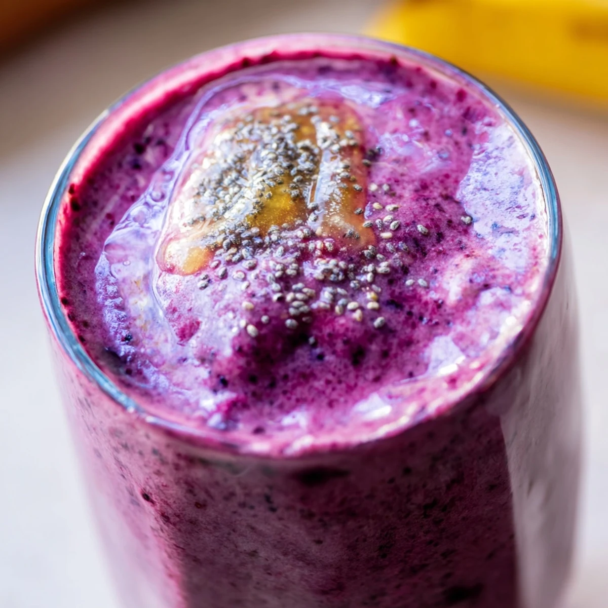 Winter Smoothie Blend with Berries in a glass with fresh berries and orange slices on the side.