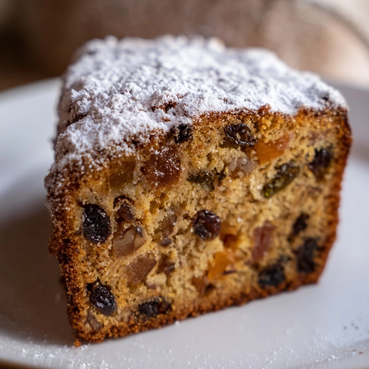 Freshly baked Irish Whiskey-Free Cake with golden crust, orange zest glinting in the light, paired beside a steaming cup of Irish breakfast tea.