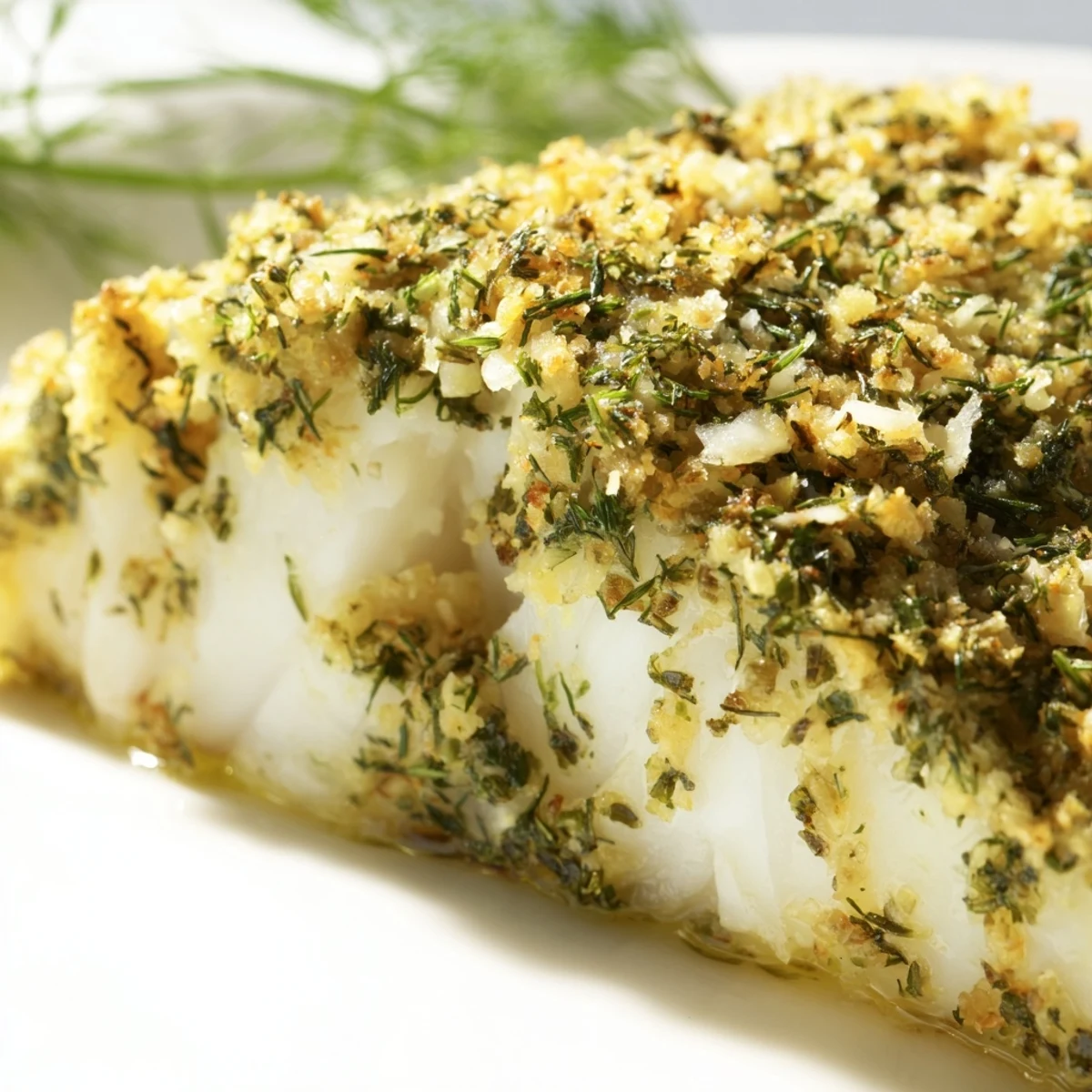 Tender, flaky Baked Cod Dinner Fillet topped with fresh dill and parsley, paired with colorful roasted vegetables for a healthy meal.