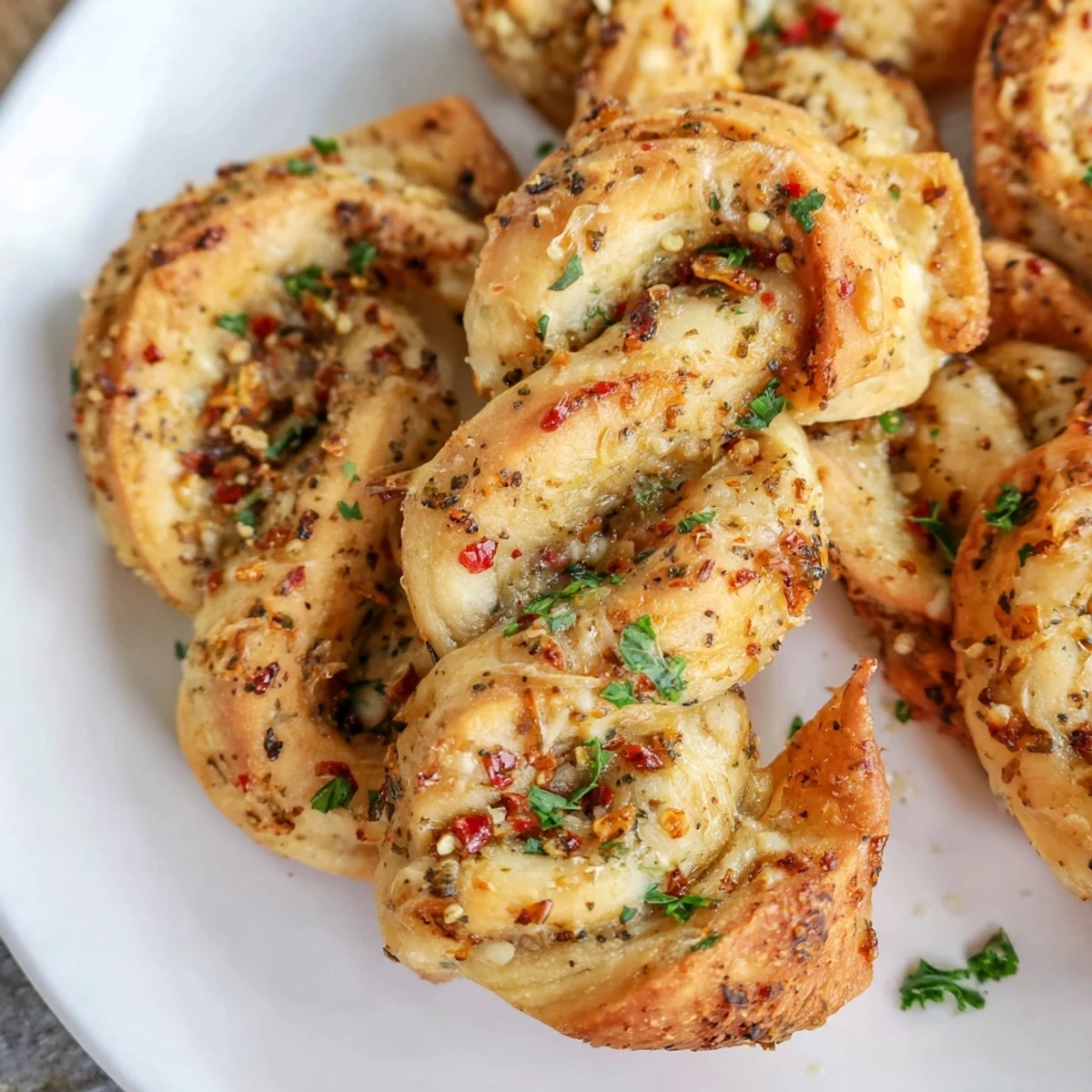Crispy Air Fryer Pizza Cheese Bread Twists served warm with a side of marinara.