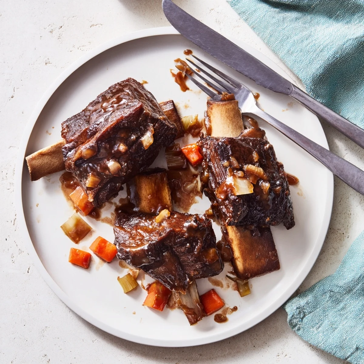 Maple Bourbon Glazed Short Ribs glazed in a rich, smoky sauce served over creamy mashed potatoes.