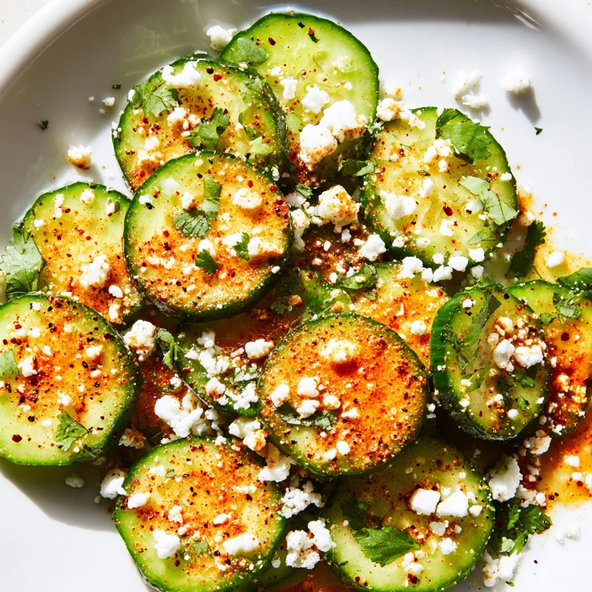 Fresh Mexican style cucumbers coated in tangy lime juice and spicy chili powder