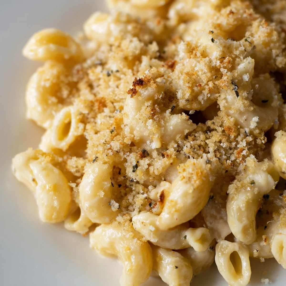 Velvety garlic and herb Boursin cheese sauce poured over macaroni for a comforting vegetarian dinner