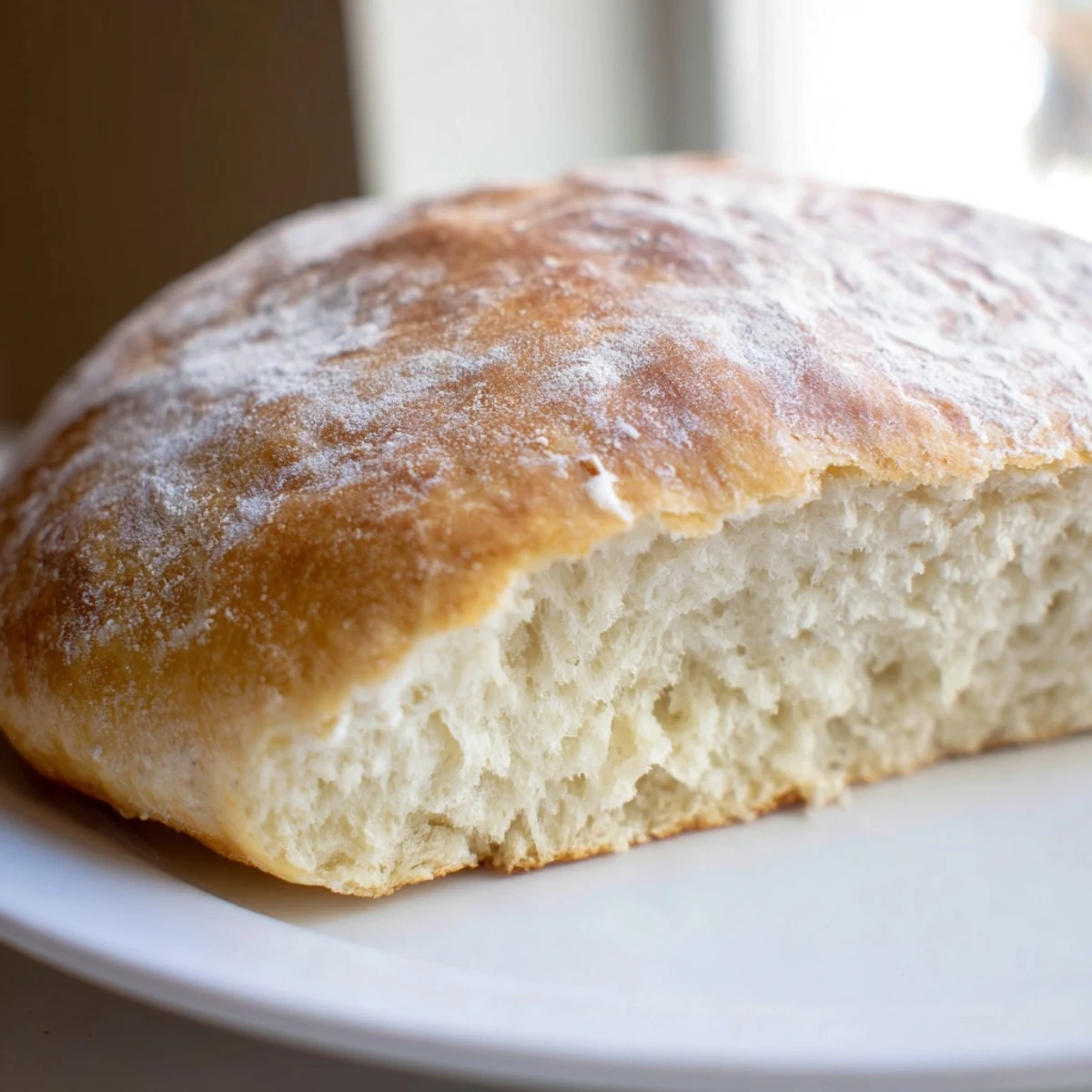 Homemade stovetop bread displaying lightly browned surface and tender crumb, perfect for quick easy bread making