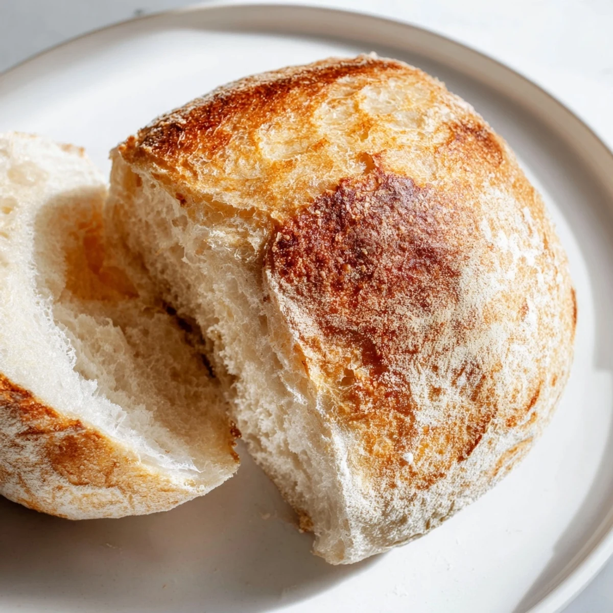 Soft no-oven bread recipe showing skillet-cooked loaf with golden crust, ready for warm butter and herbs