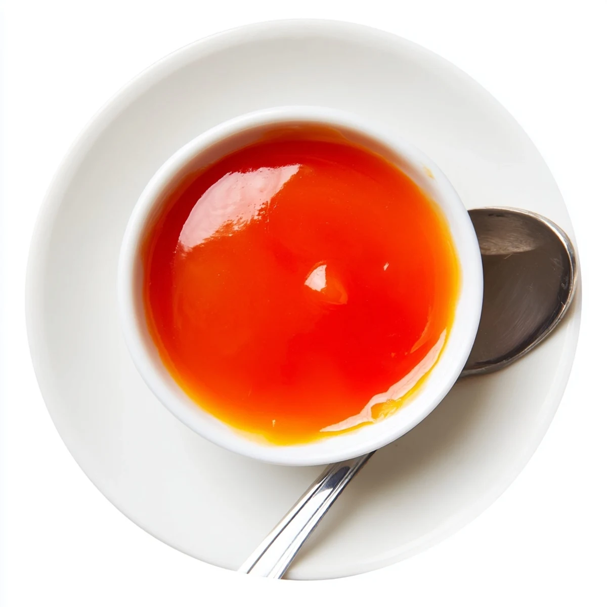 Thick glossy McDonalds sweet and sour sauce drizzled over crispy golden chicken nuggets