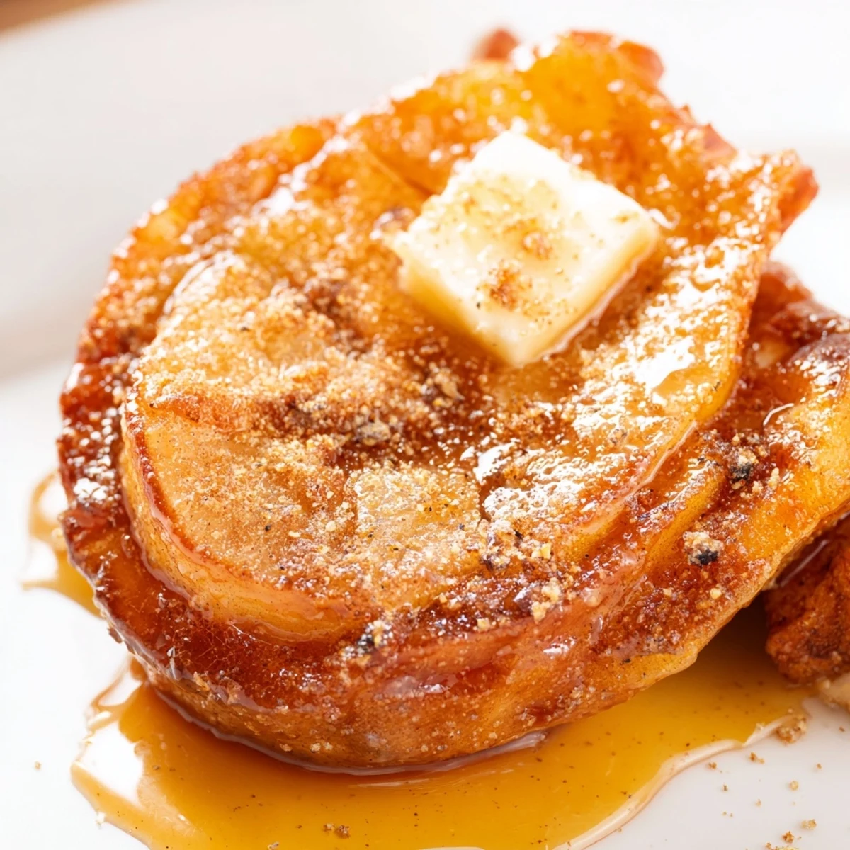 Golden tender Instant Pot cinnamon apples swimming in warm brown sugar syrup with melted butter