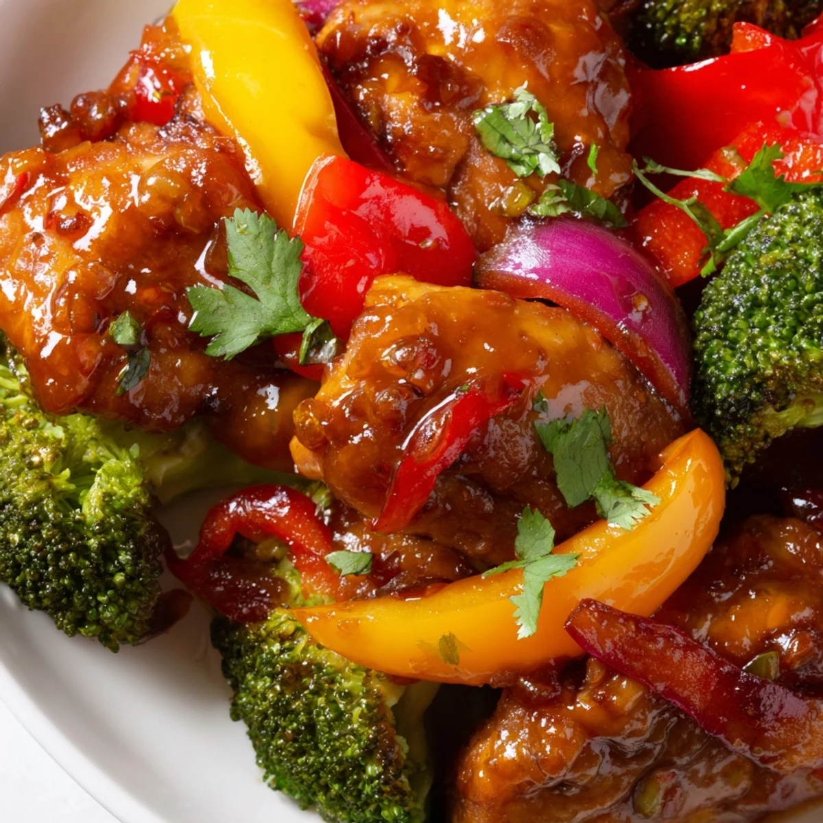 Quick weeknight meal served over fluffy steamed rice topped with fresh green onion garnish