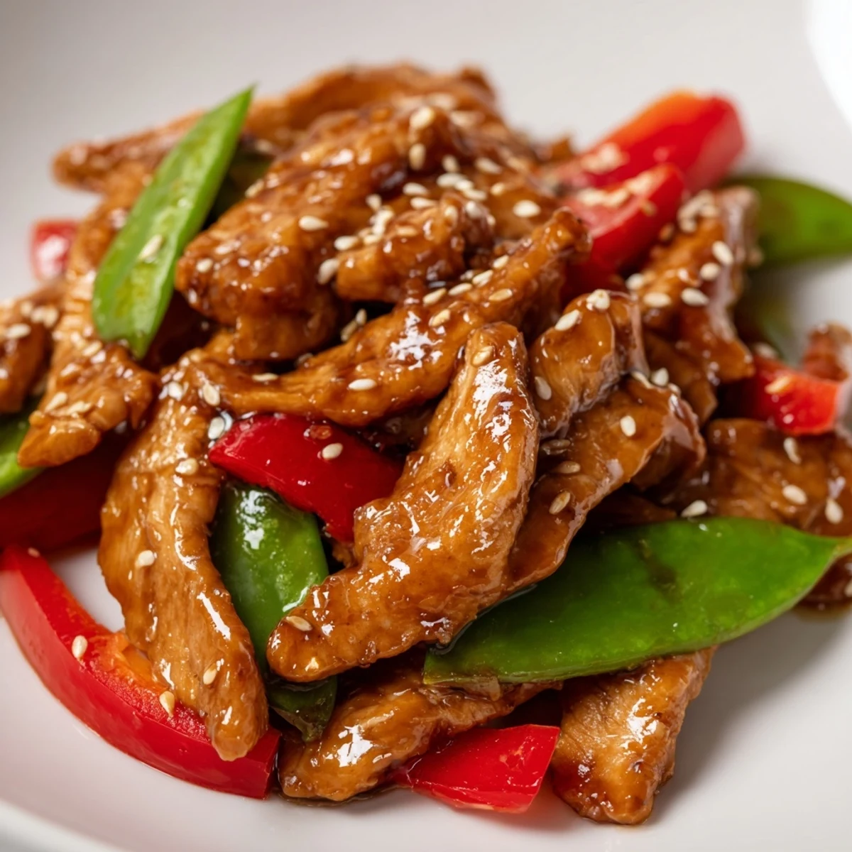 Tender chicken and crisp veggies coated in savory Sesame Soy Chicken Stir Fry