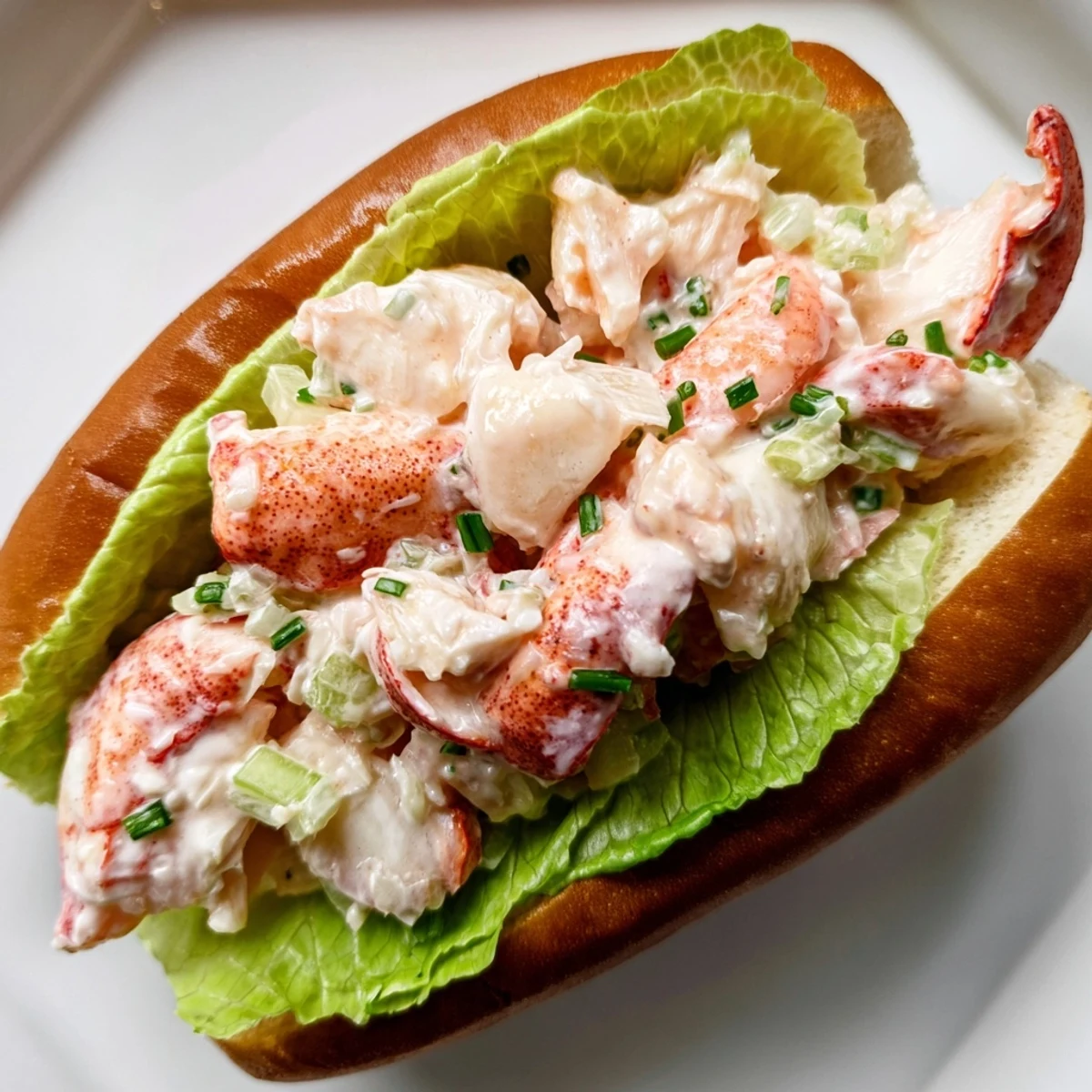 Classic Maine style lobster rolls featuring chunks of seasoned lobster meat overflowing from warm butter grilled buns