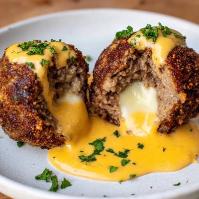 Cheese Stuffed Spicy Meatballs