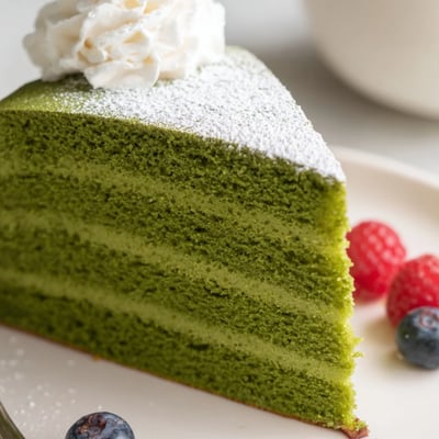 Fluffy Japanese Matcha Sponge Cake