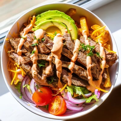 Steak Strips Crispy Fries Bowl